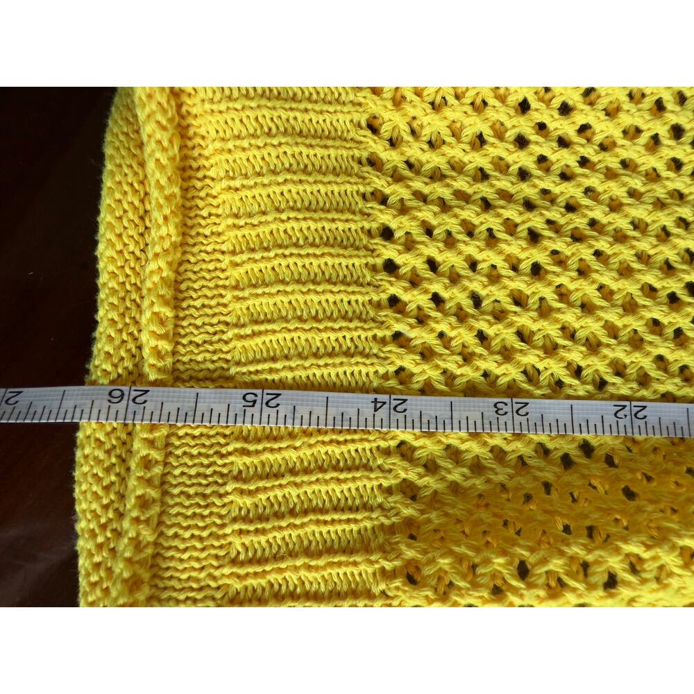 Yellow Open Knit XXL Lightweight Hooded Pullover Sheer Mesh Beach Cover Up - Picture 5 of 7